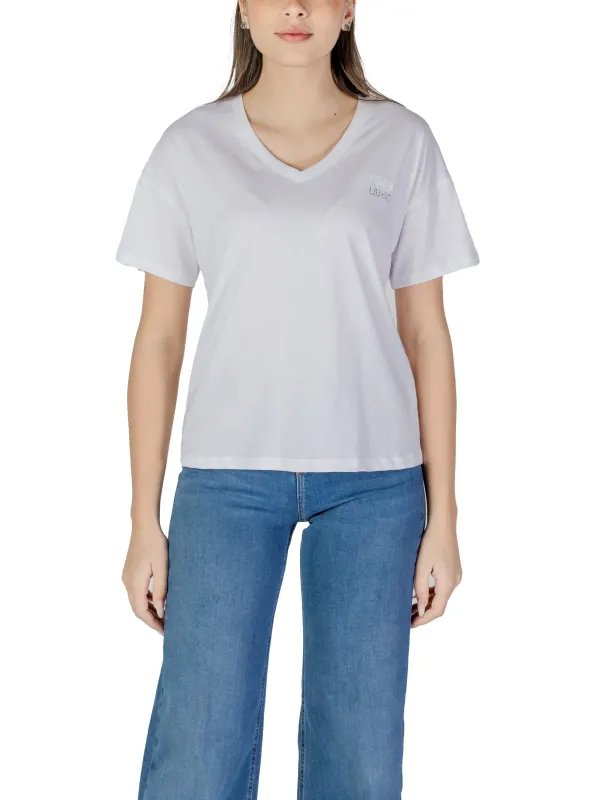 Weißes V-Ausschnitt-T-Shirt, kurzärmelig Weißes V-Ausschnitt-T-Shirt, kurzärmelig