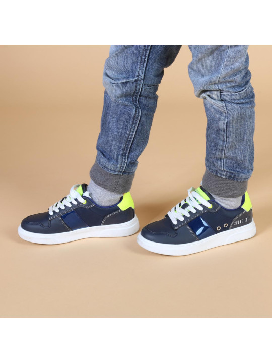 Navyblau neon gelbe Sneaker