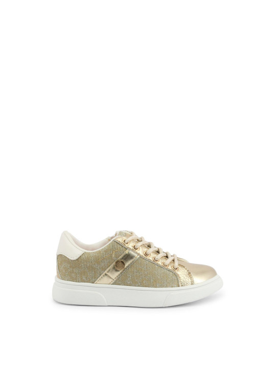 Goldene Damen-Sneakers mit Schnürung