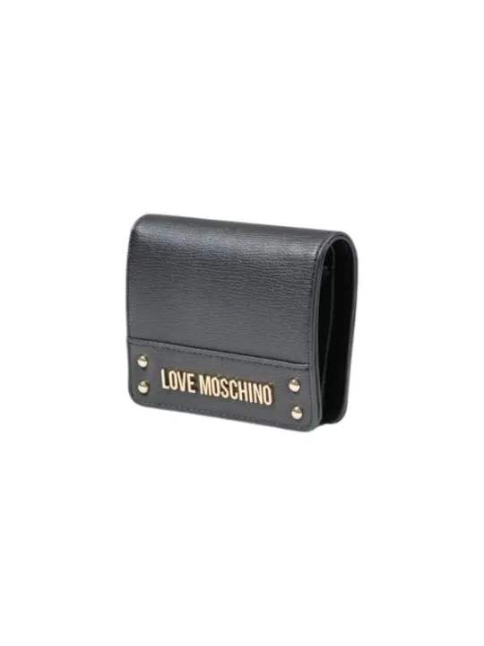 Schwarze Love Moschino Leder Geldbörse