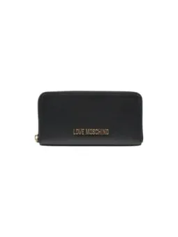 Schwarze Love Moschino Ledergeldbörse mit Reißverschluss