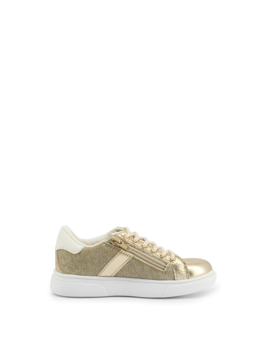 Goldene Sneakers mit weißer Sohle