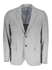 Jackets Elegant Gray Wool Blend Jacket 440,00 € 7325700476935 | Planet-Deluxe