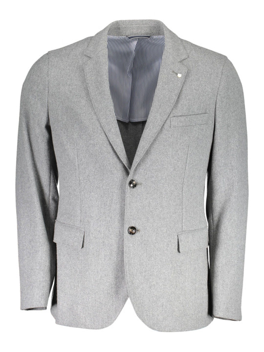 Jackets Elegant Gray Wool Blend Jacket 440,00 € 7325700476935 | Planet-Deluxe