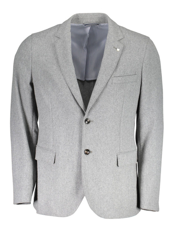 Jackets Elegant Gray Wool Blend Jacket 440,00 € 7325700476935 | Planet-Deluxe