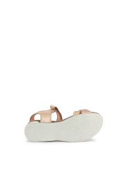 Nude Leder Sandale mit gepolsterter Sohle