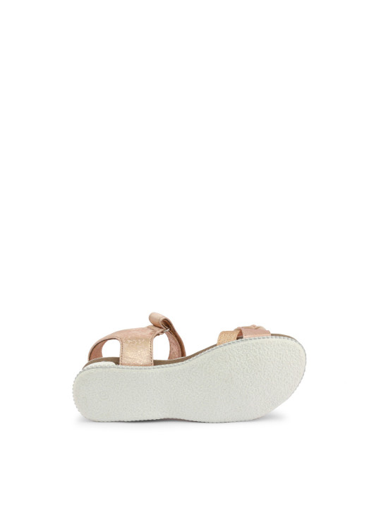 Nude Leder Sandale mit gepolsterter Sohle