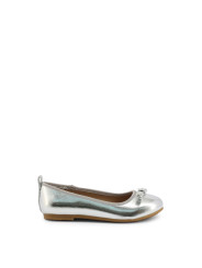 Silberne Damenschuhe flache Ballerinas Grau