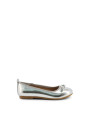 Silberne Damenschuhe flache Ballerinas Grau