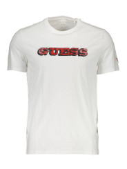 T-Shirts Sleek White Cotton Slim Tee with Logo Print 40,00 € 7618483109870 | Planet-Deluxe
