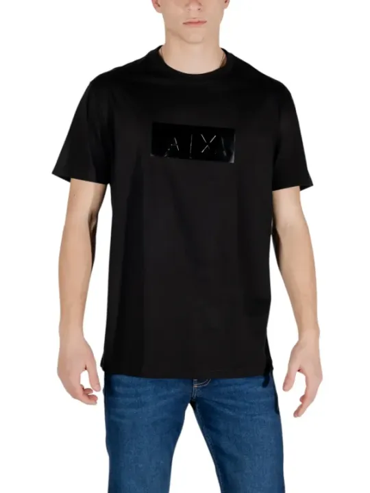 Schwarzes AXA-Logo Baumwoll-T-Shirt
