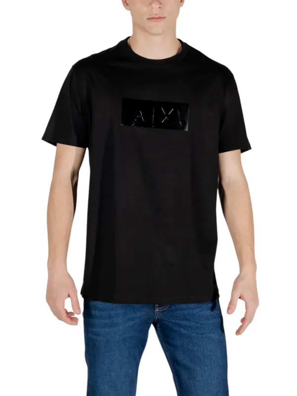 Schwarzes AXA-Logo Baumwoll-T-Shirt Schwarzes AXA-Logo Baumwoll-T-Shirt