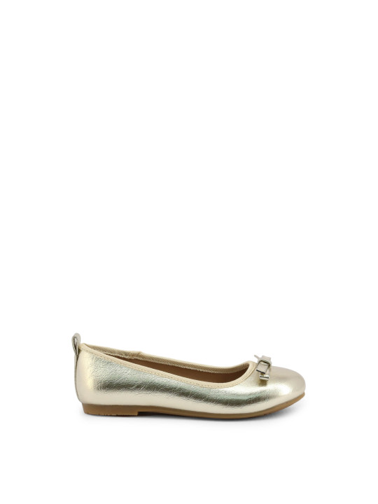Goldene Damenschuhe mit Schnalle