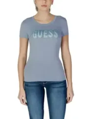 Guess Logo T-Shirt hellblau.