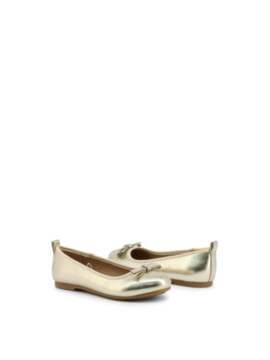 Goldene Ballerinas mit Schleife spitz