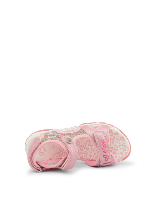 Rosa Kinder Sandale mit Leopardenmuster