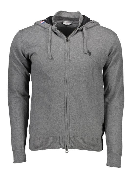 Sweaters Elegant Hooded Zip Cardigan in Gray 110,00 € 609126189073 | Planet-Deluxe