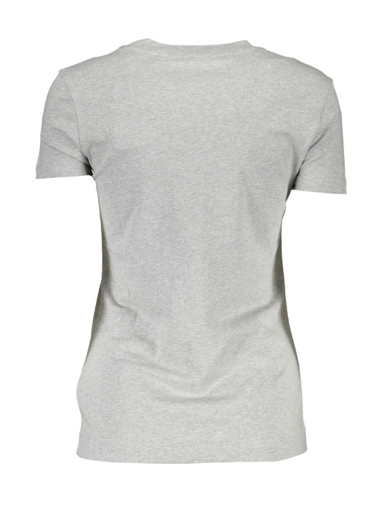 Tops & T-Shirts Chic Gray Logo Print Organic Tee 40,00 € 7620207159924 | Planet-Deluxe