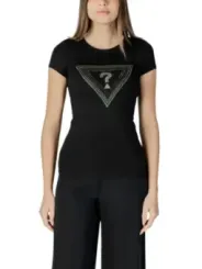 Schwarzes T-Shirt mit Fragezeichen-Glocke