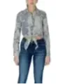 Bluse mit blauem Blumenmuster