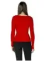 Roter, taillierter Langarm-Pullover Morgan De Toi
