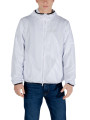 Weiße Ea7 Nylon-Kapuzenjacke
