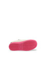 Weißer Sneaker mit pinker Sohle