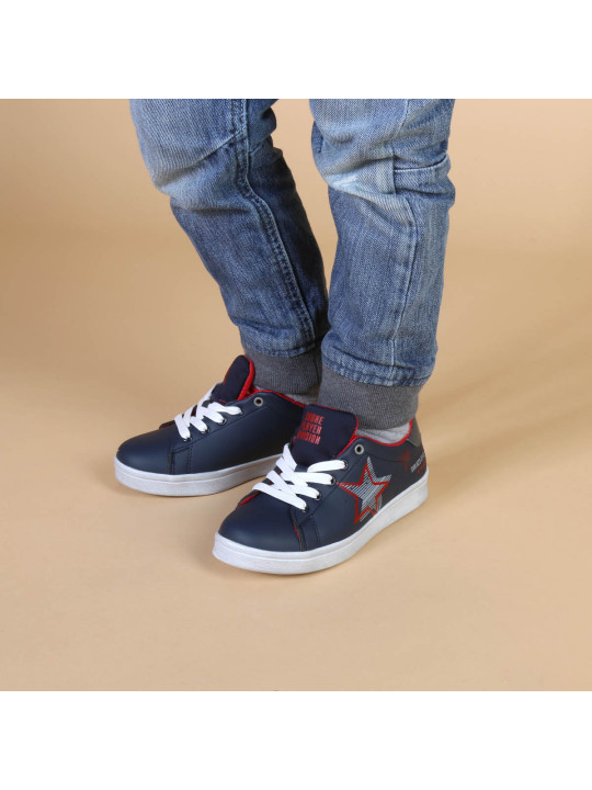 Navy blaue hohe Sneaker mit Details