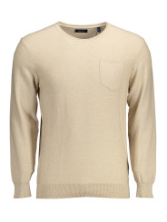 Sweaters Elegant Beige Crew-Neck Sweater with Embroidery 140,00 € 7325706160531 | Planet-Deluxe