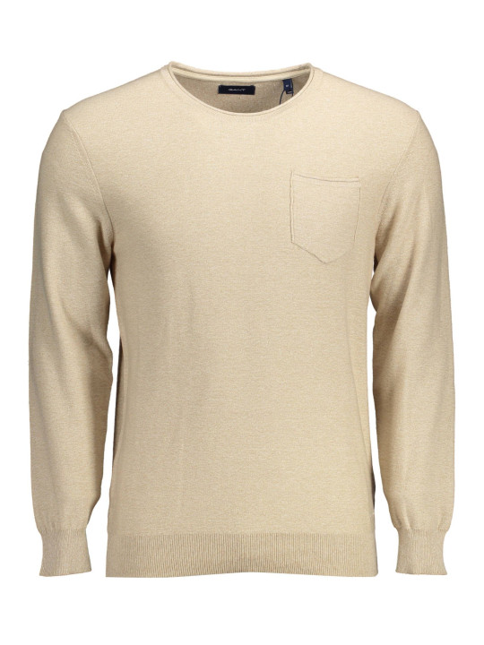 Sweaters Elegant Beige Crew-Neck Sweater with Embroidery 140,00 € 7325706160531 | Planet-Deluxe