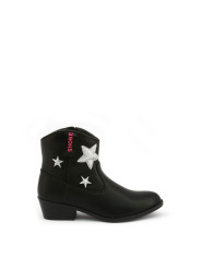 Schwarze Stiefelette mit silbernen Sternen