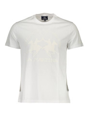 T-Shirts Elegant White Crew Neck Tee with Signature Print 60,00 € 7613431358669 | Planet-Deluxe
