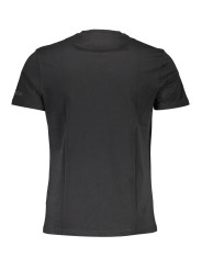 T-Shirts Sleek Black Cotton Tee with Elegant Print 60,00 € 7613431358782 | Planet-Deluxe