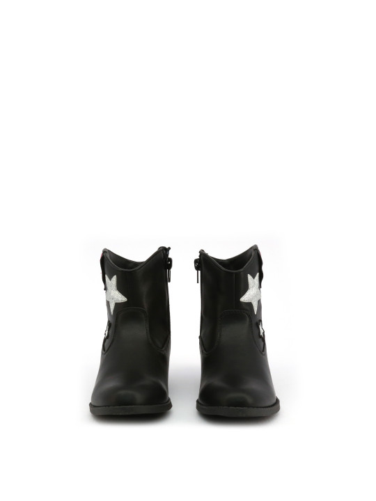Schwarze Kinderstiefel mit Sternenmuster