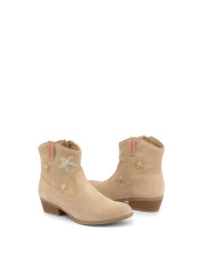 Beige Wildlederstiefel mit Stern-Applikation