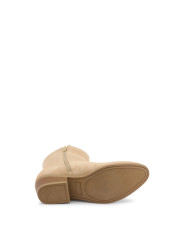 Beige Damenstiefelette mit Reißverschluss