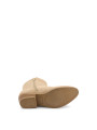 Beige Damenstiefelette mit Reißverschluss