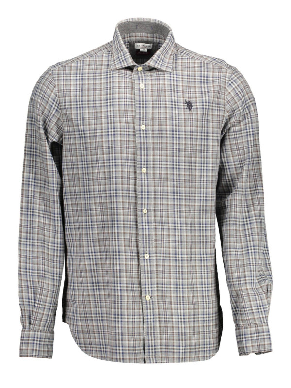 Shirts Elegant Gray Cotton Long Sleeve Shirt 110,00 € 640866887089 | Planet-Deluxe