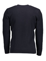 Sweaters Chic Blue Wool Blend Round Neck Sweater 110,00 € 629176179084 | Planet-Deluxe