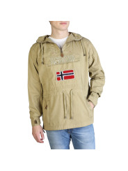 Beige Kapuzenjacke mit Norwegen-Flagge