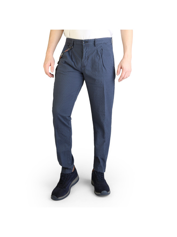Dunkle, gemusterte Herrenstoffhose
