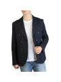 Dunkelblaue Wolljacke doppelreihig modern