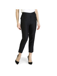 Schwarze hochtaillierte Cropped Hosen