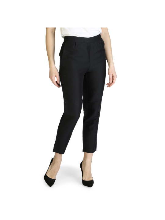 Schwarze hochtaillierte Cropped Hosen