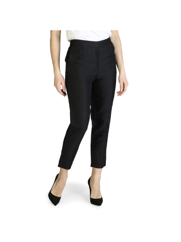 Schwarze hochtaillierte Cropped Hosen Schwarze hochtaillierte Cropped Hosen