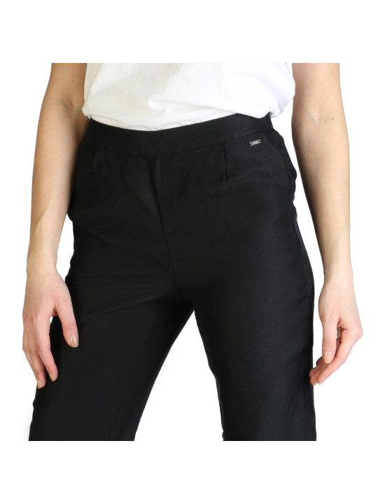 Schwarze Stretchhose mit hohem Bund