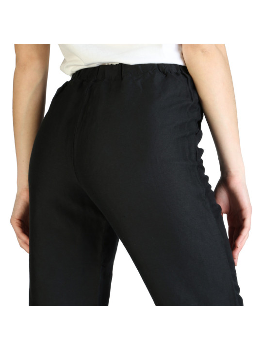 Schwarze hohe Taille Hosen Damen