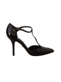 Sandals Elegant Black Leather T-Strap Heels Sandals 750,00 € 8059226457589 | Planet-Deluxe