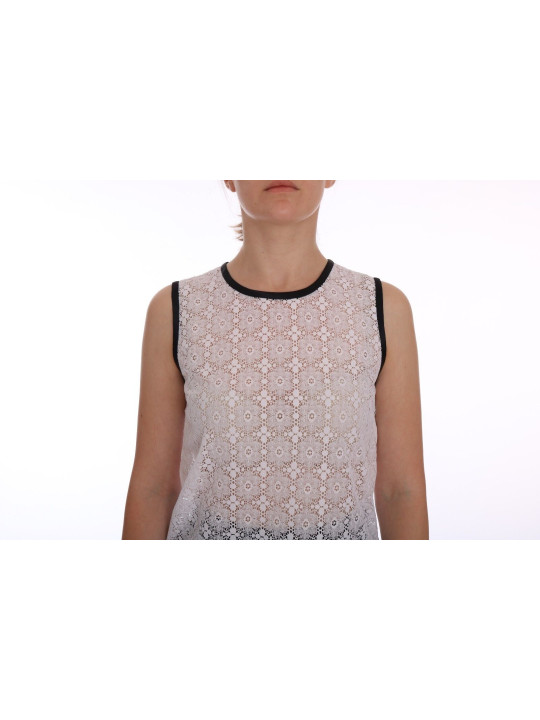 Tops & T-Shirts Elegant White Nylon Tank Top 550,00 € 8058696852504 | Planet-Deluxe