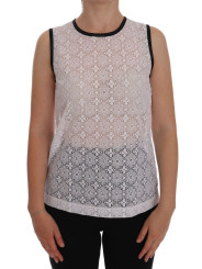 Tops & T-Shirts Elegant White Nylon Tank Top 550,00 € 8058696852504 | Planet-Deluxe